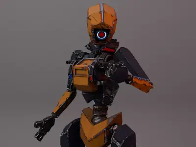 War Bot Low-poly 3D model