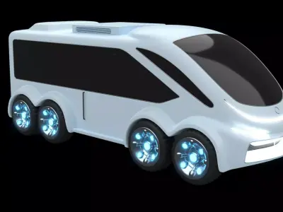 Futuristic snow coach 3D model