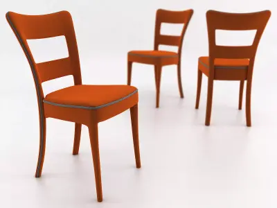 Sheryl orange dining chairs 3D model