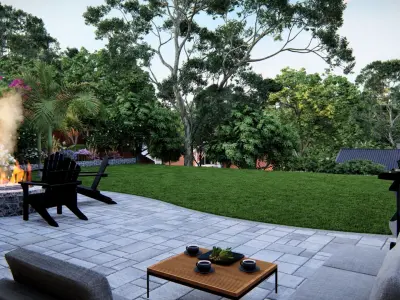  3D Exterior Scene 3D model design garden and landscape 3D model