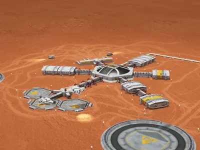 Moon or Mars base 3D model