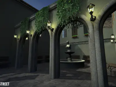 Venice street - modular city Low-poly 3D model