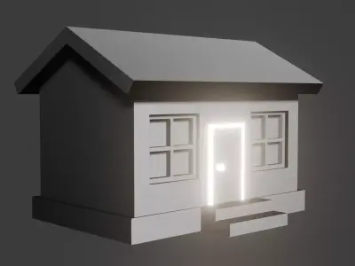 low poly house Free low-poly 3D model