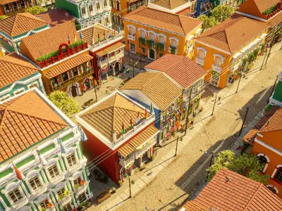 SOUTH AMERICAN BUILDING 002 Low-poly 3D model