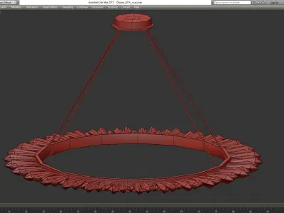 Abitant ring Chandelier low poly 3d model Low-poly 3D model