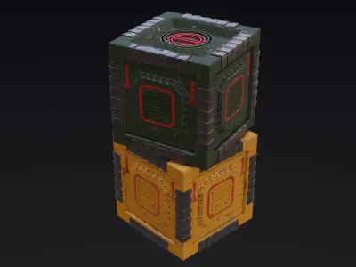 Sci fi Containers Pack Low-poly 3D model