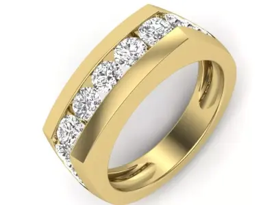 light weight  Yellow gold diamond rings-PR-452-DIA 3D print model