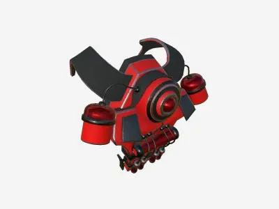 SciFi Backpack B07 Red - Fashion Character Design Low-poly 3D model