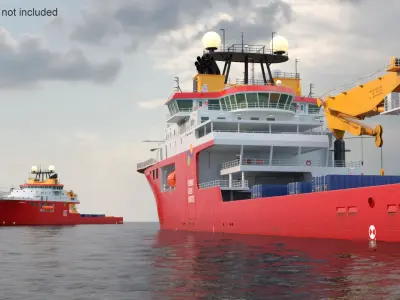  Falkor Too Research Vessel with Transport Helicopter 