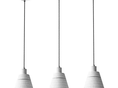 Brizzi pendant chandelier with transparent shades 3D model