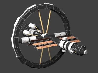 Space Station ACHIMI Low-poly 3D model