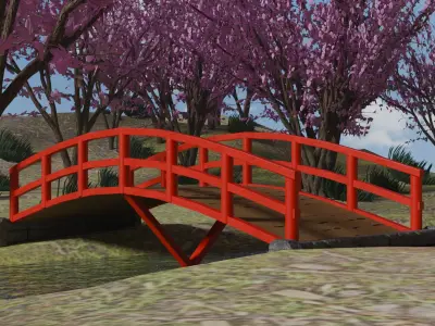 Samurai Bridge Landscape 3D model