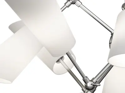 BUCKINGHAM light chandelier in brushed nickel 3D model