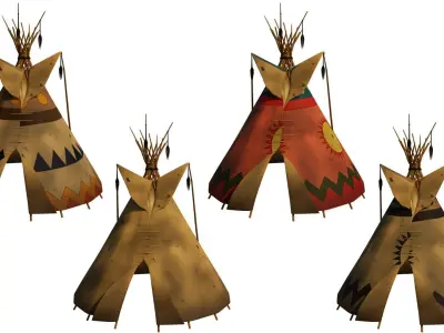 Tepee indian teepee 3D model