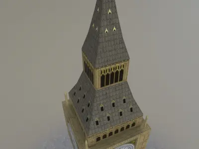 London Big Ben Low-poly 3D model