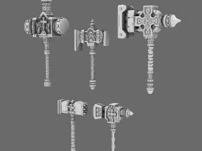 Pumpkin Lords Tombstone Mega Hammers NOHAND 3D print model