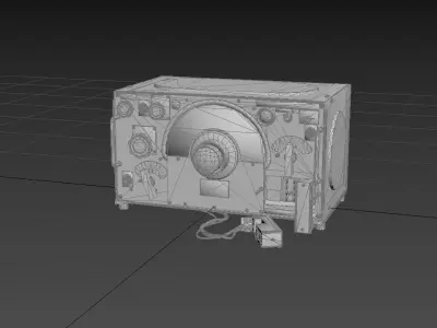 World War II vintage telegraph machine Low-poly 3D model