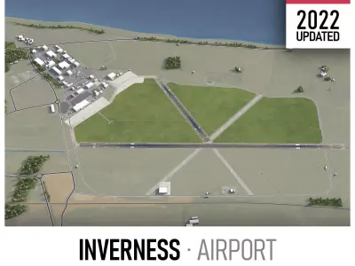Inverness Airport Low-poly 3D model