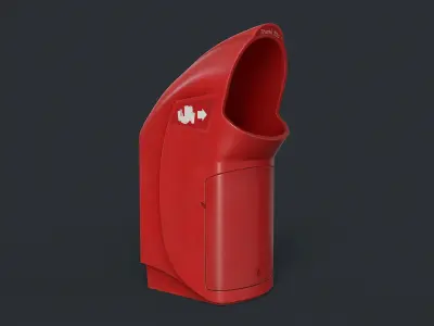 Street Trash Can 31 PBR Game Ready Low-poly 3D model