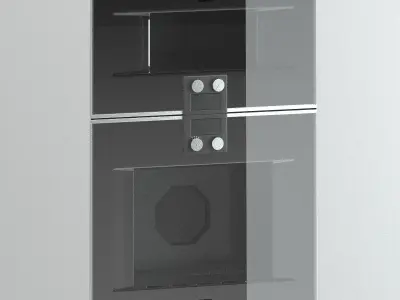 GaggenauOvens stainless steel microwave oven on wall 3D model
