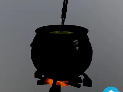 Witch Cauldron  Low-poly 3D model