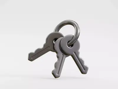 Bunch of keys Low-poly 3D model