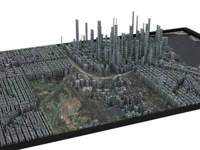 City of San Diego Low-poly 3D model