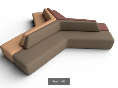 Bench Col02 - 6 Models  3D Model Pack