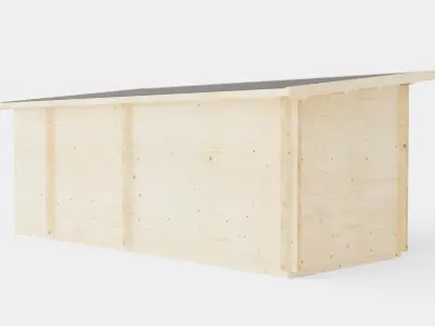 Sauna Wood Low-poly 3D model