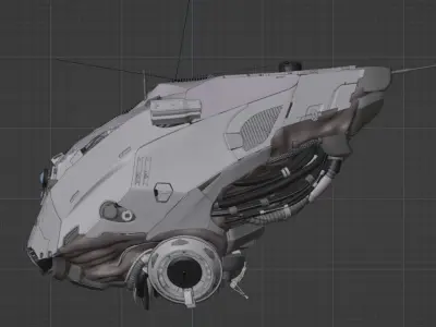 hard surface robot  Low-poly 3D model