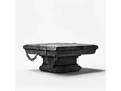 Fantasy Stone Altar with Chains for 3D print 3D model