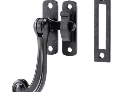 Black Window Sash Door Lock 3D model