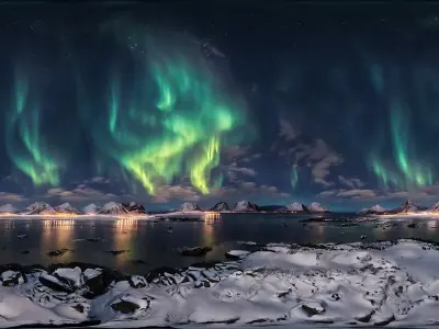 HDRI Aurora Borealis Low-poly 3D model