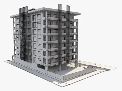 Apartment Building 8 3D model