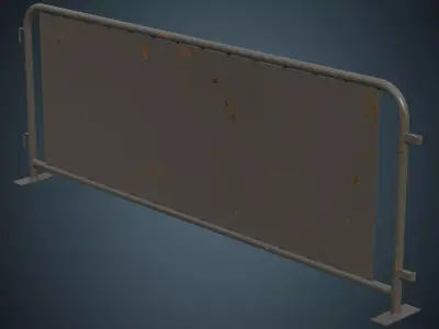 Crowd Barrier 5B Low-poly 3D model