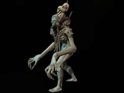 mutant3 humanoid running Low-poly 3D model