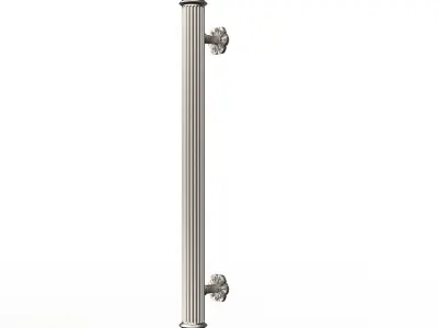 Classic Door Handle 05 Chrome Low-poly 3D model