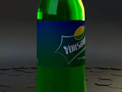 SPRITE and COCACOLA  pet bottle 1750 ml and water bottle 3D model
