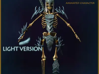Skeleton Warlord Light Version Low-poly 3D model