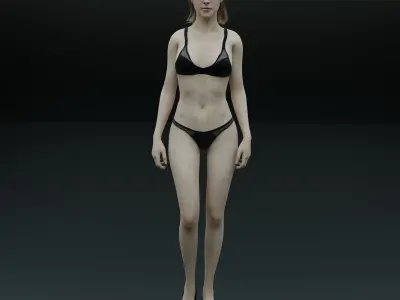 Realistic Game Ready Female Character-01 Low-poly 3D model
