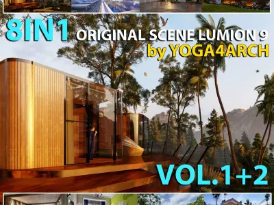 Lumion Scene Mega Pack - VOL 1 - 2  8 Premium Lumion Scene   3D model