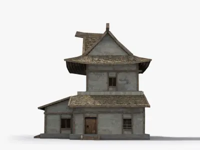 Ancient house x12 Low-poly 3D model