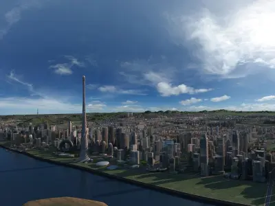 City 2 with skyscrapers 3D model