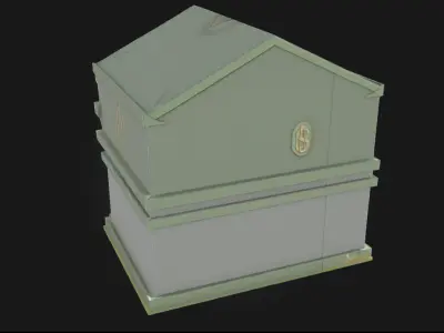 Bank Building Icon Classic Financial Institution  3D model