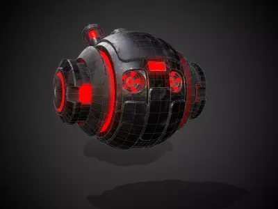 Stylized Drone with Animation Low-poly 3D model