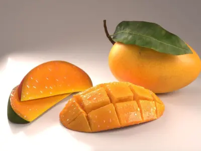 Mango cubes slice 3D model