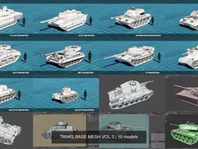 TANKS BASE MESH VOL 3 3D Model Pack