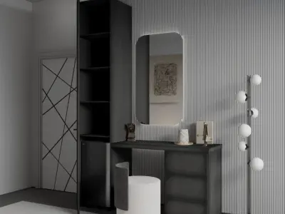Bed room desk 3D model