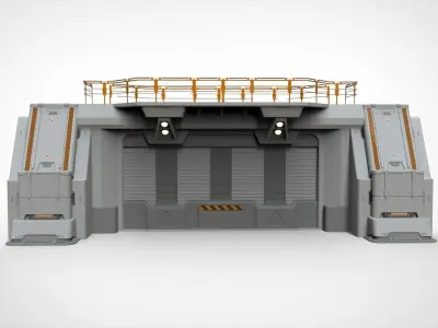 sci fi door 4 3D model