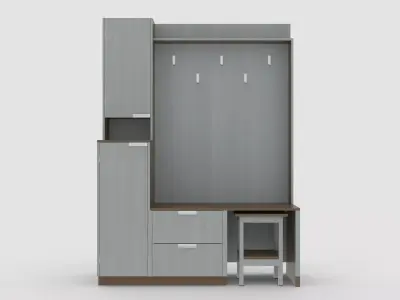 hallway 7 cabinet with two drawers and shelf 3D model